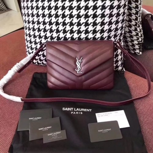 Geantă de umăr Yves Saint Laurent din piele crossbody 2829 roșie
