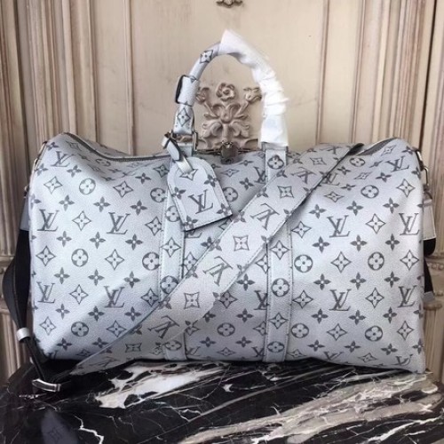 Geantă Louis Vuitton Monogram Macassar Canvas Keepall 45CM M43817 Argintie