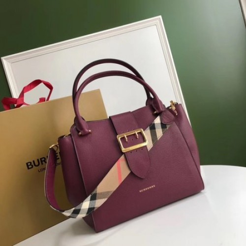 Geantă tote BURBERRY Banner medie 0221 Burgundy