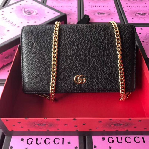 Geantă de umăr Gucci GG Marmont Original din piele de vițel 497985 neagră