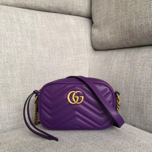 Geantă mini Gucci GG Marmont Matelasse 448065 violet
