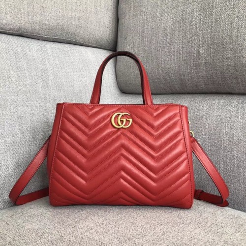 Geantă mică Gucci GG Marmont cu mâner superior 448054 roșie