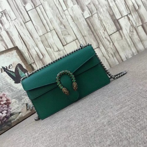 Geantă de umăr din piele Gucci Dionysus Blooms 499623 verde