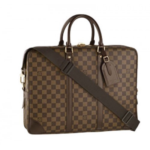 Suport pentru documente de călătorie din pânză Louis Vuitton Damier Ebene GM N41122