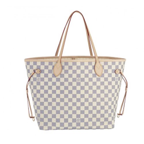 Geantă Louis Vuitton Damier Azur Canvas Neverfull MM N51107