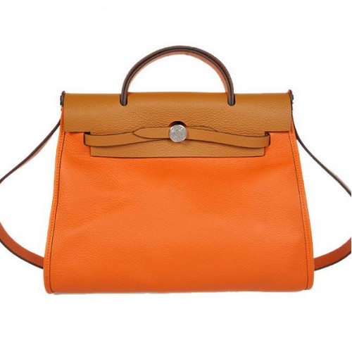 Geantă Hermes HerBag 31CM Togo din piele H9051 Portocaliu Camel Nouă 2012