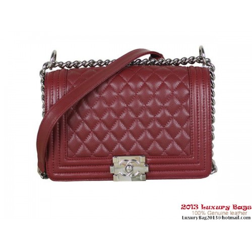 Geantă de umăr Chanel Flap Boy 2013, modele clasice Cannage A67025, culoare vișinie