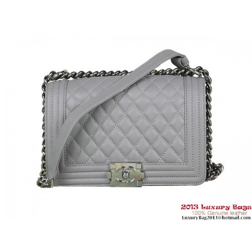 Geantă de umăr Chanel Boy Flap 2013, modele clasice Cannage A67025, gri