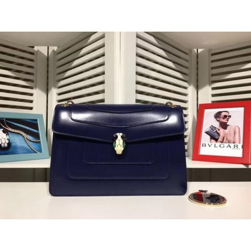Geantă de umăr medie BVLGARI din piele de vițel BG2281 Royal