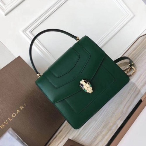 Geantă tote din piele de vițel BVLGARI Original 3781 Atrovirens