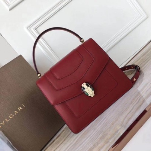 Geantă tote din piele de vițel BVLGARI Original 3781 Roșie