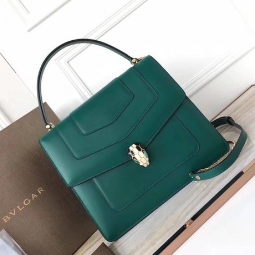 Geantă tote BVLGARI Original din piele de vițel 3782 Verde