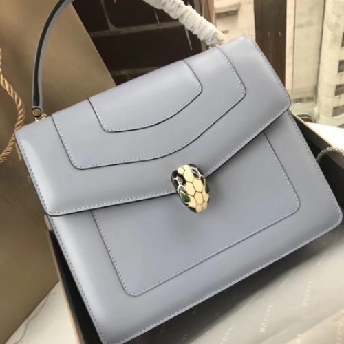 Geantă tote din piele de vițel BVLGARI Original 97524 Albastru deschis