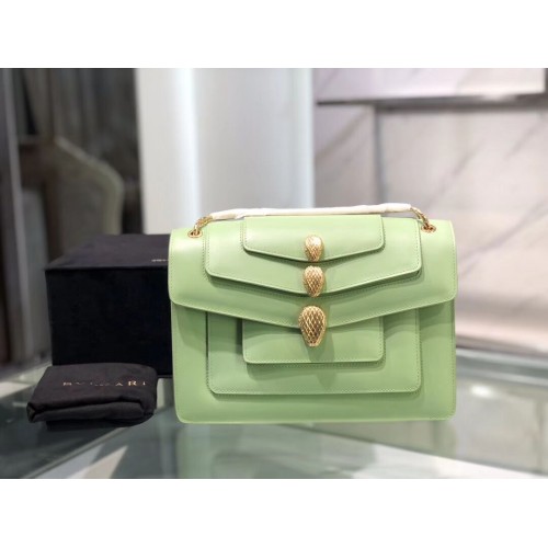 Geantă de umăr din piele BVLGARI Serpenti Forever B288620 verde