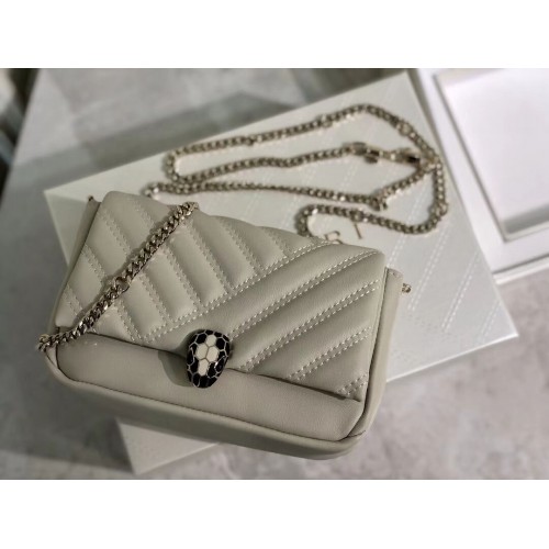 Geantă de umăr BVLGARI din piele de vițel B288760 crem