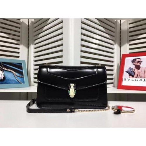 Geantă de umăr mini BVLGARI din piele de vițel BG2282 Negru