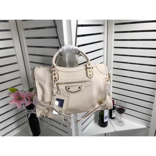 Geantă Balenciaga Giant City Gold Studs B084334 OffWhite