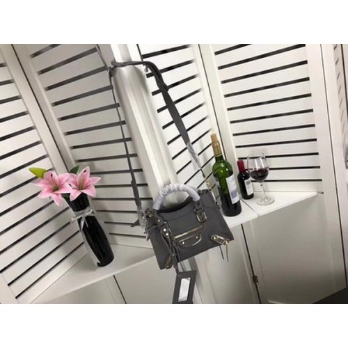 Geantă Balenciaga Giant City Gold Studs B084336 Gri