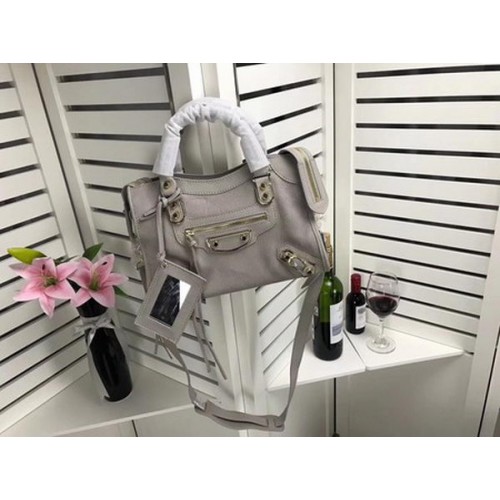 Geantă Balenciaga Giant City Gold Studs B084336 Gri deschis