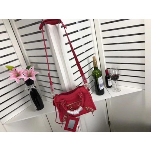 Geantă Balenciaga Giant City Gold Studs B084336 Roșie