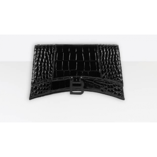 Balenciaga Geantă cu lanț și clepsidră B164497 neagră