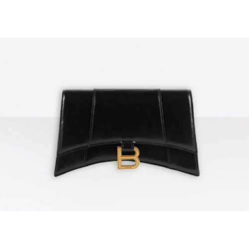 Balenciaga Geantă cu lanț și clepsidră B164497 neagră