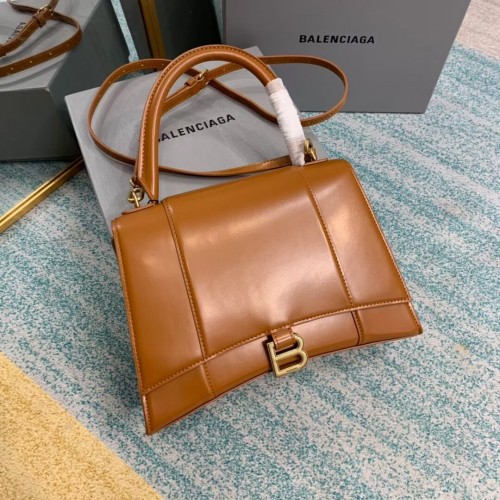 Balenciaga Geantă medie cu mâner superior HOURGLASS B108892 maro