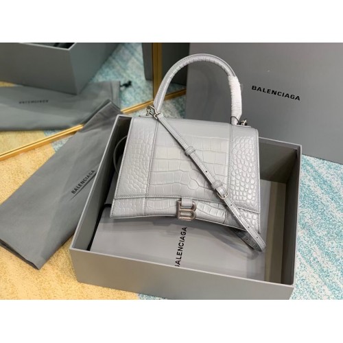 Balenciaga Geantă medie cu mâner superior HOURGLASS B108892E gri