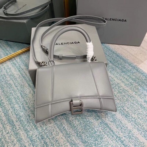 Balenciaga Geantă mică cu mâner superior HOURGLASS B108895-1 gri