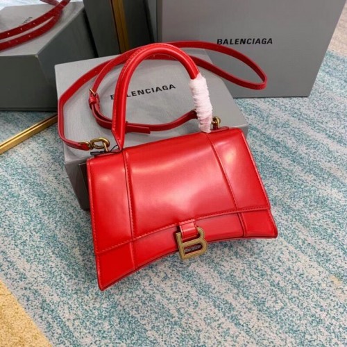 Balenciaga Geantă mică cu mâner superior HOURGLASS B108895-1 roșie