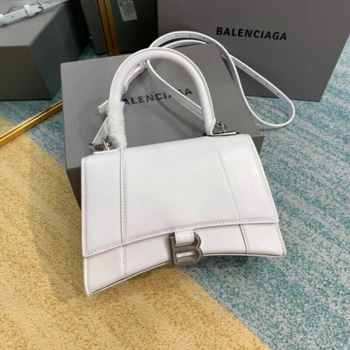 Balenciaga Geantă mică cu mâner superior HOURGLASS B108895-1 albă