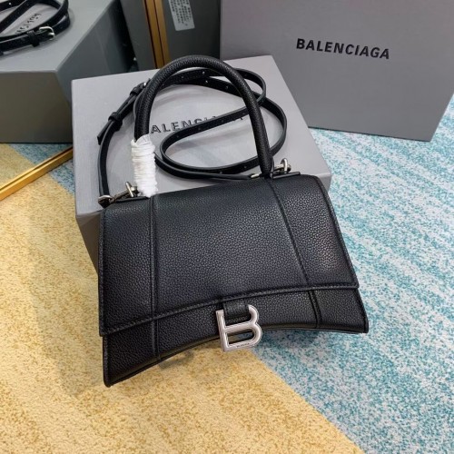 Balenciaga Geantă mică cu mâner superior HOURGLASS B108895 neagră