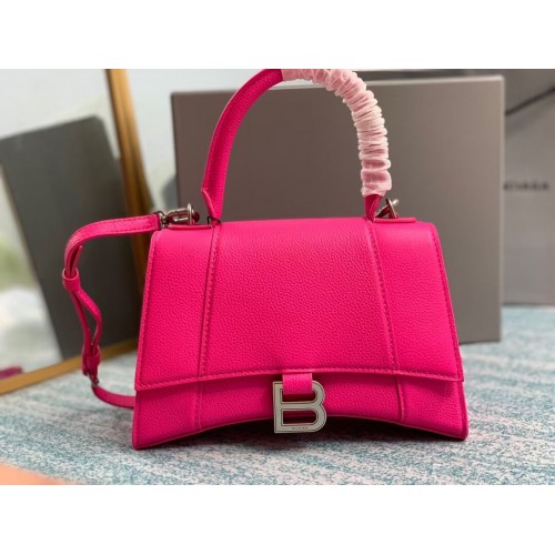 Balenciaga Geantă mică cu mâner HOURGLASS B108895 roz neon