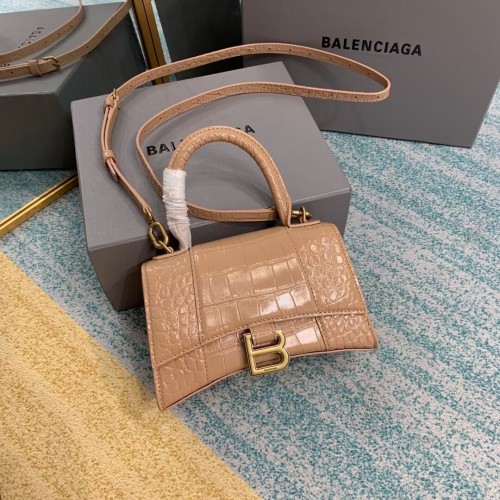 Geantă Balenciaga Hourglass XS cu mâner superior 28331S caisă