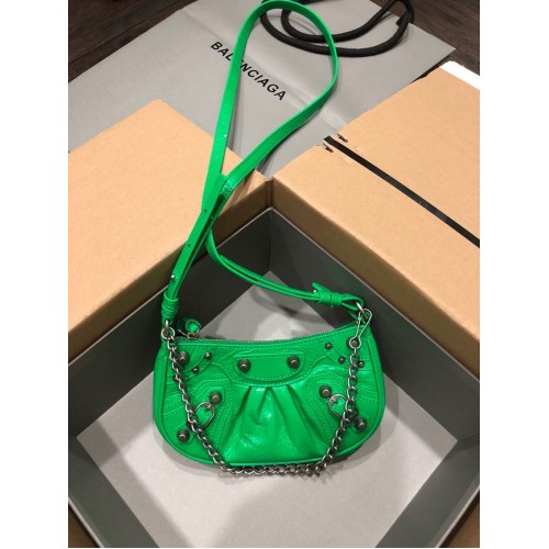 Balenciaga POȘETĂ MINI LE CAGOLE CU LANȚ 6958141 verde