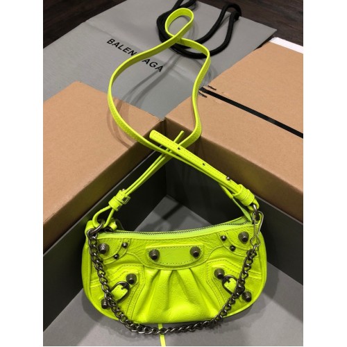 Balenciaga POȘETĂ MINI LE CAGOLE CU LANȚ 6958141 lămâie
