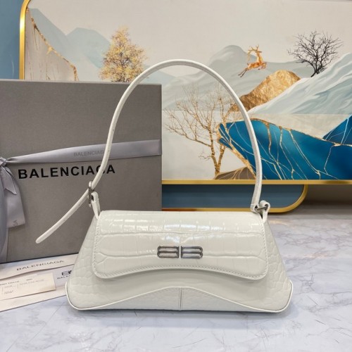 Balenciaga PUNGĂ DE UMĂR MICĂ LINDSAY CU CUREA ÎN STOC CU CROCODIL 6009 albă