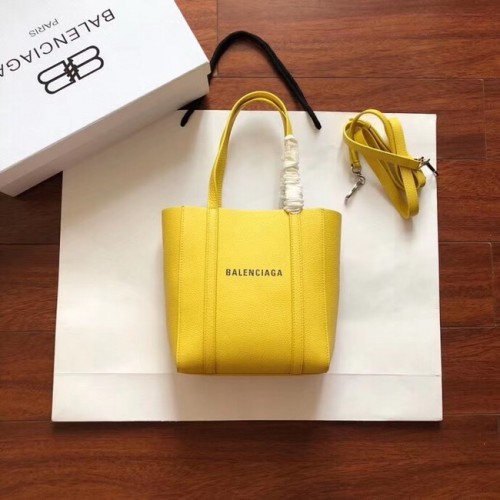 Geantă Balenciaga Original Mini Shopper din piele 6696 galbenă