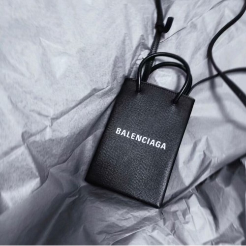 Geantă Balenciaga Original Mini Shopper din piele B152865 neagră