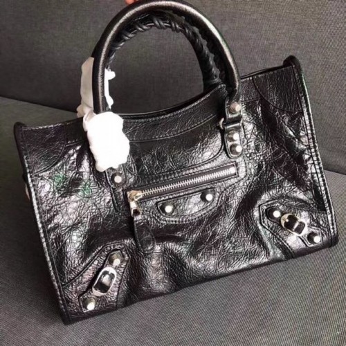 Geantă Balenciaga The City din piele de vițel 382568 neagră