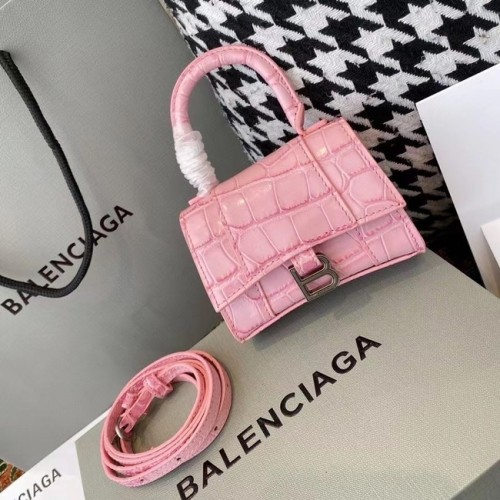 Balenciaga Geantă de damă Mini cu model clepsidră M8000 roz
