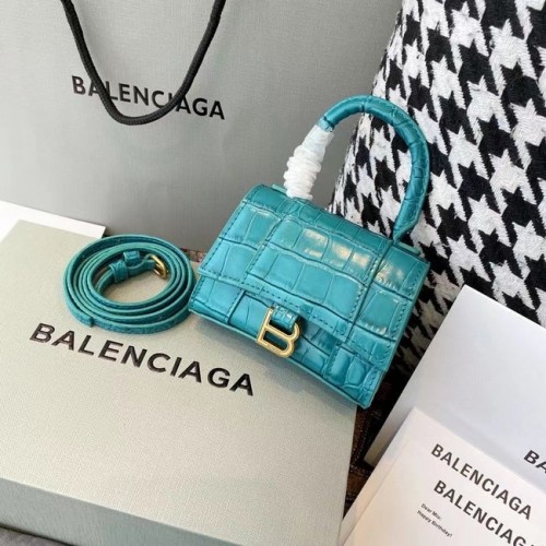 Balenciaga Geantă de damă Mini cu mâner, model clepsidră, M8000 albastru deschis