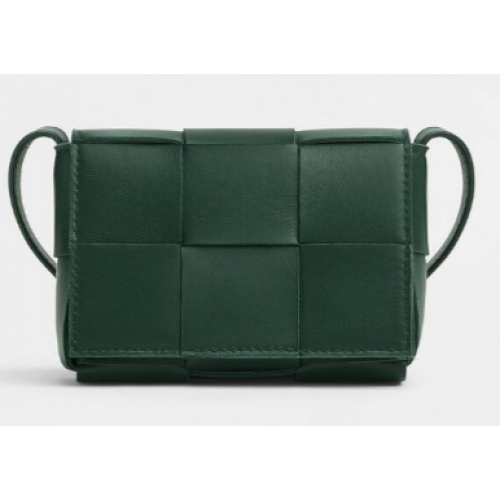 Bottega Veneta Geantă de corp din piele CASSETTE Mini Intreccio 666688 RAINTREE