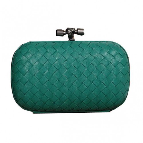 Pochette Bottega Veneta Intrecciato din piele de oaie Impero Ayers Knot 11308 Verde