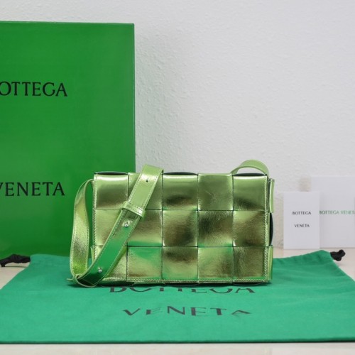 Geantă de corp din piele Bottega Veneta Intreccio 578004 Parakeet