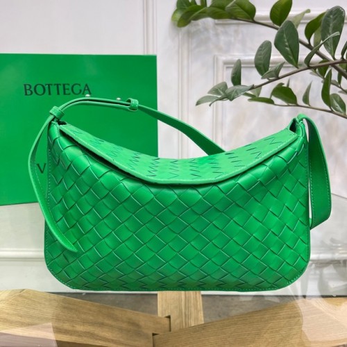 Geantă de umăr Bottega Veneta Intreccio din piele 690226 Parakeet