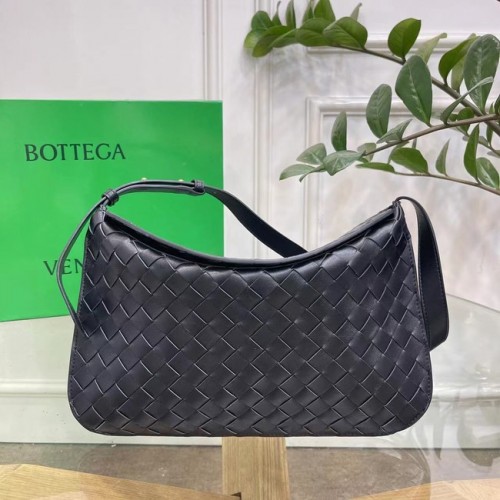 Geantă de umăr Bottega Veneta Intreccio din piele 690226 Negru