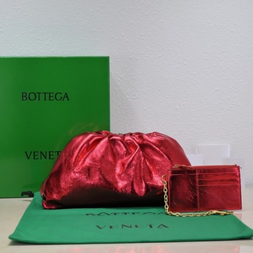 Clutch din piele Bottega Veneta 576227 roșu