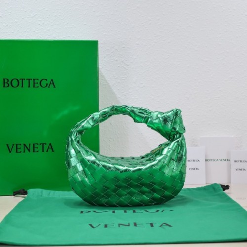 Geantă Bottega Veneta Mini intrecciato din piele cu mâner superior 651876 Parakeet