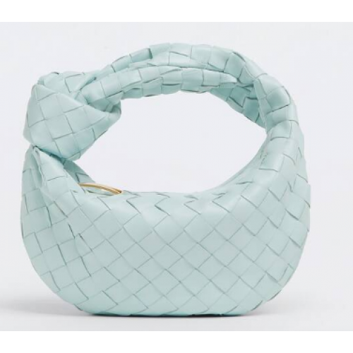 Geantă Bottega Veneta Mini din piele împletită cu mâner superior 651876 Teal Washed